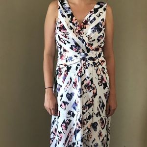 White House Black Market assymetrical floral dress